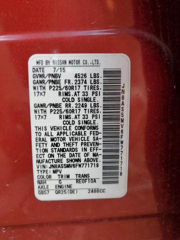 2015 NISSAN ROGUE SELECT S JN8AS5MV6FW771719