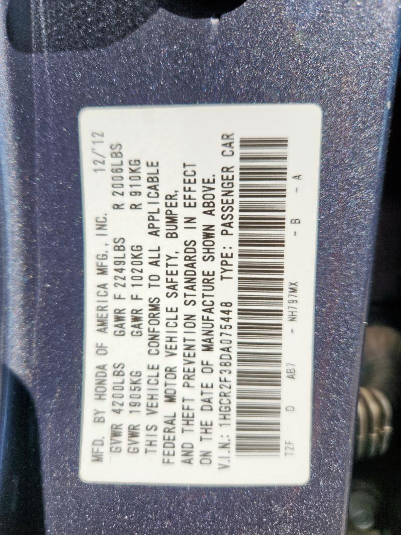 2013 HONDA ACCORD LX - 1HGCR2F38DA075448