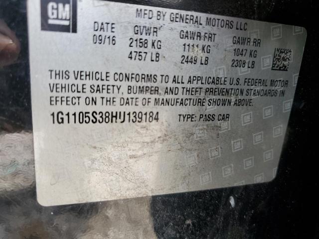 2017 CHEVROLET IMPALA LT 1G1105S38HU139184