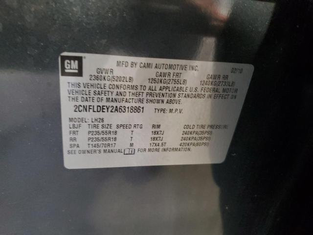 2010 CHEVROLET EQUINOX LT - 2CNFLDEY2A6318861