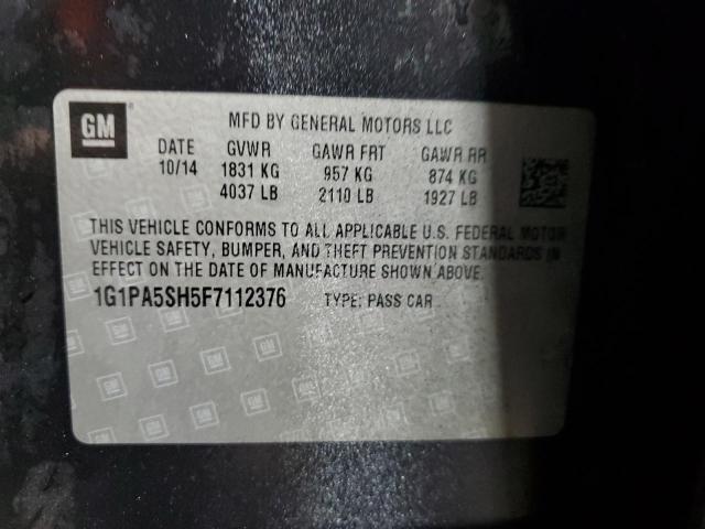 2015 CHEVROLET CRUZE LS 1G1PA5SH5F7112376