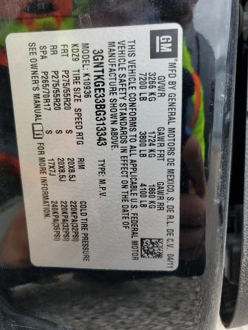 2011 CHEVROLET AVALANCHE - 3GNTKGE33BG313343