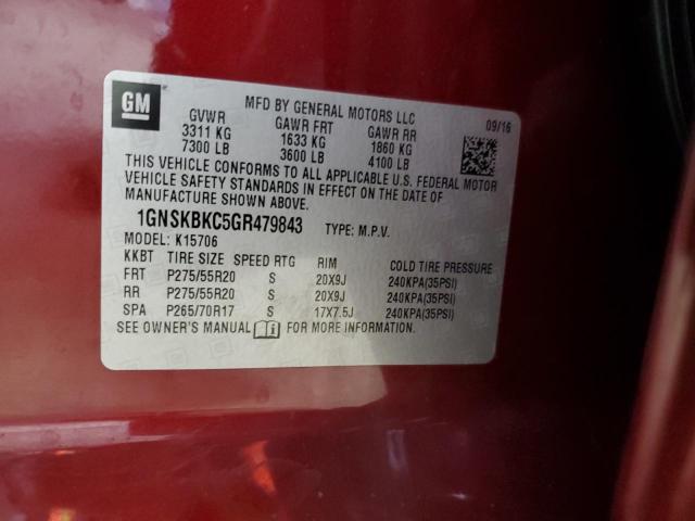 2016 CHEVROLET TAHOE K150 - 1GNSKBKC5GR479843