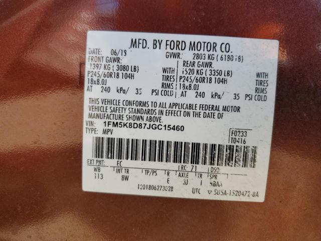 2018 FORD EXPLORER X - 1FM5K8D87JGC15460