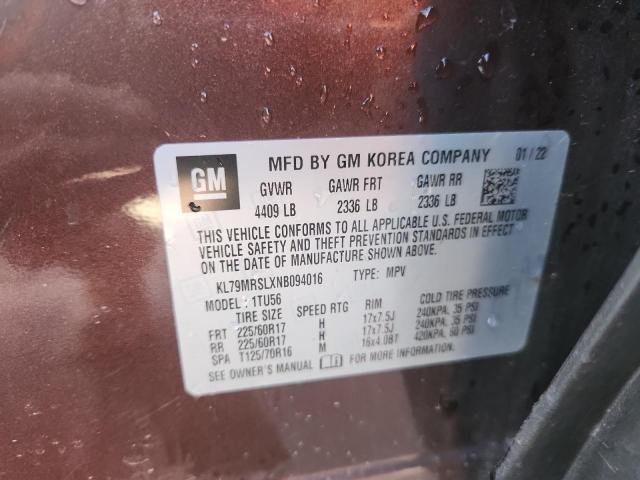 2022 CHEVROLET TRAILBLAZE - KL79MRSLXNB094016