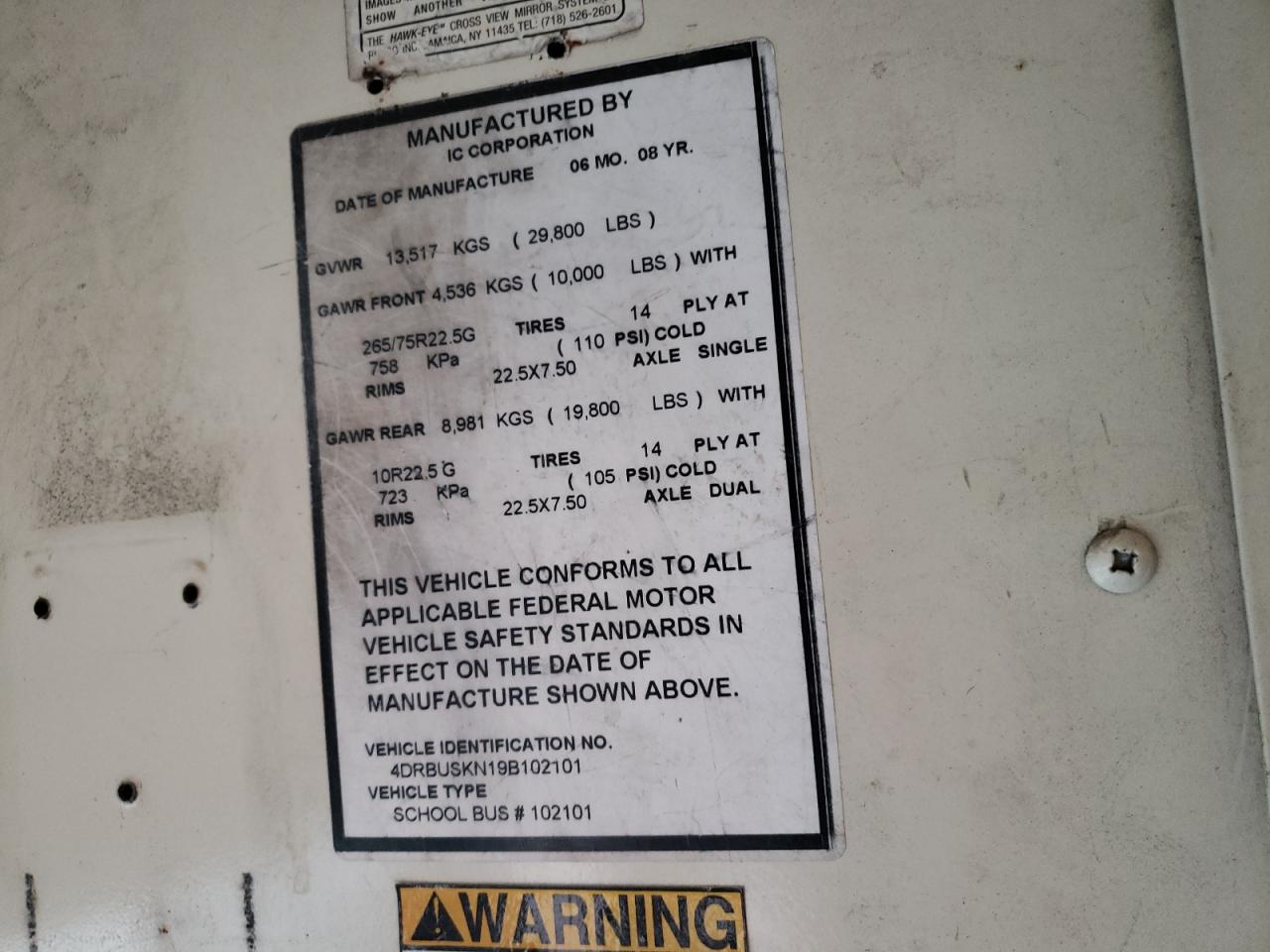 Lot #3287478012 2009 IC CORPORATION CE SERIES SCHOOL