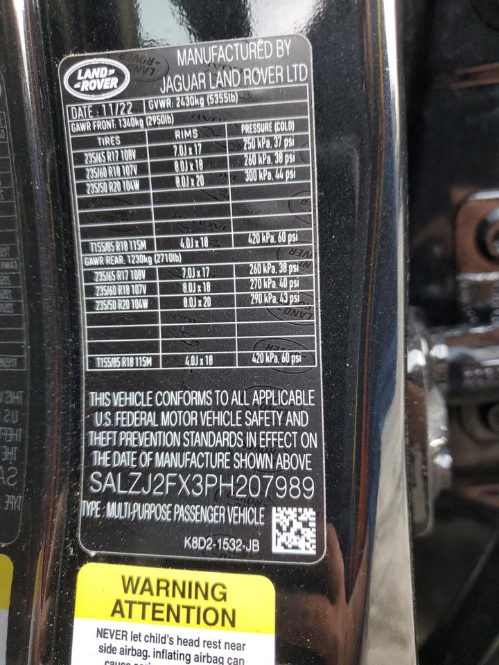 Lot #3302843919 2023 LAND ROVER RANGE ROVE