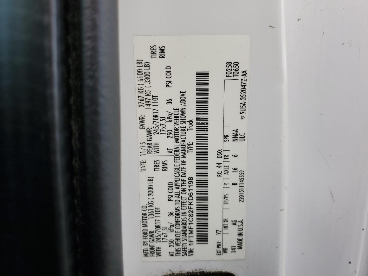 Lot #3296897827 2015 FORD F150