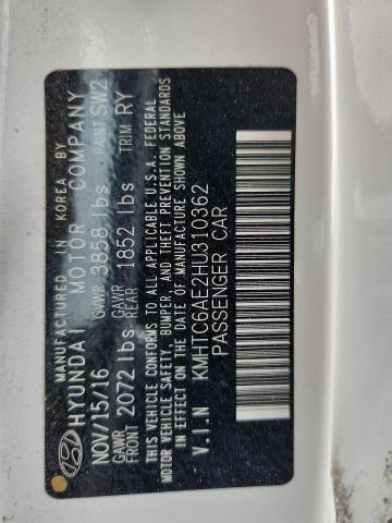 2017 HYUNDAI VELOSTER T KMHTC6AE2HU310362