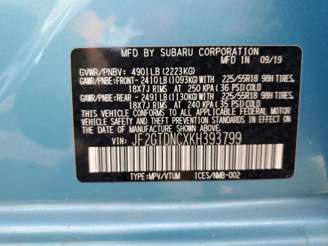 2019 SUBARU CROSSTREK LIMITED JF2GTDNCXKH393799