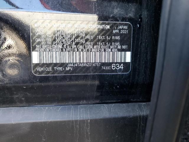 2022 MITSUBISHI OUTLANDER - JA4J4TA8XNZ014757