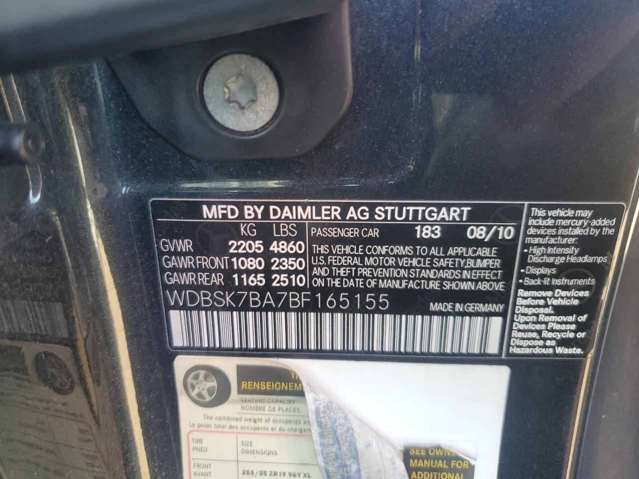 MERCEDES-BENZ SL-CLASS 550