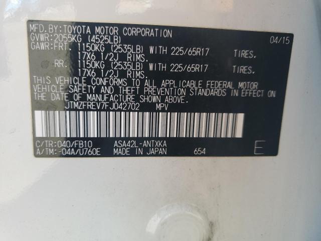 2015 TOYOTA RAV4 LE JTMZFREV7FJ042702