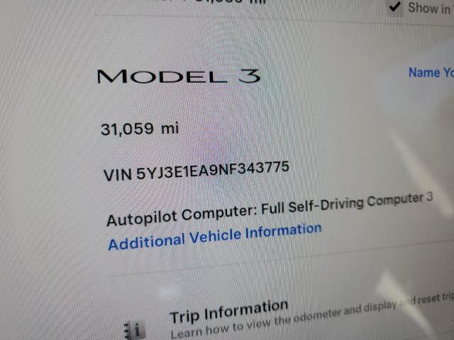 2022 TESLA MODEL 3 #3304766932