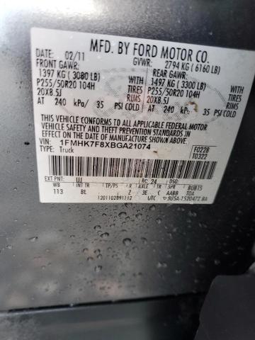 2011 FORD EXPLORER L - 1FMHK7F8XBGA21074