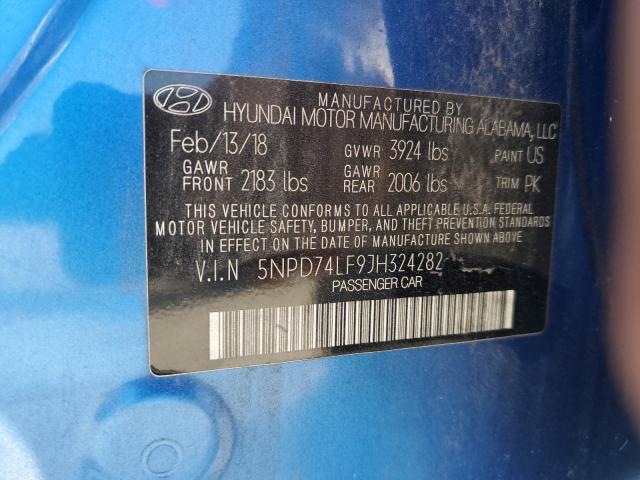 2018 HYUNDAI ELANTRA SE 5NPD74LF9JH324282