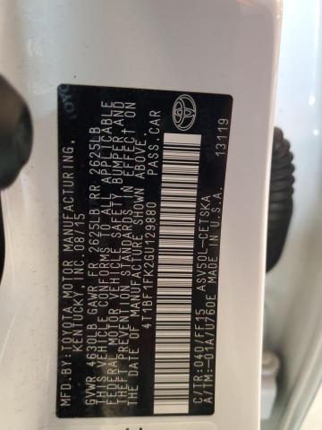 2016 TOYOTA CAMRY LE 4T1BF1FK2GU129880