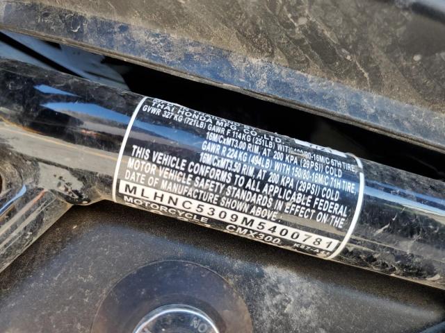 2021 HONDA CMX300 - MLHNC5309M5400781