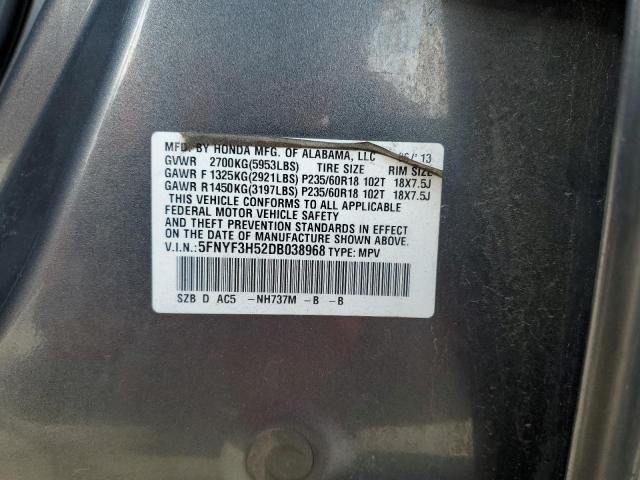 2013 HONDA PILOT EXL - 5FNYF3H52DB038968