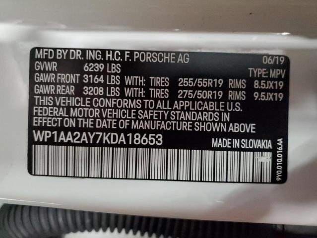 2019 PORSCHE CAYENNE - WP1AA2AY7KDA18653