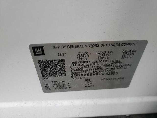 2018 CHEVROLET EQUINOX LT - 2GNAXSEV9J6252555