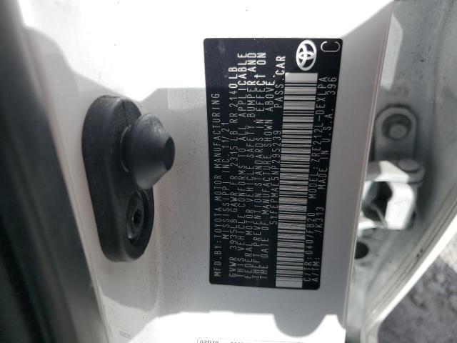 2022 TOYOTA COROLLA LE #3302798915