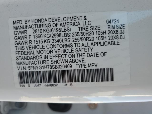 2025 HONDA PILOT TOUR 5FNYG1H78SB020409