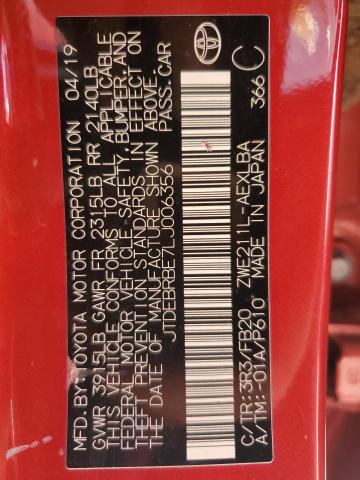 2020 TOYOTA COROLLA LE #3305296309