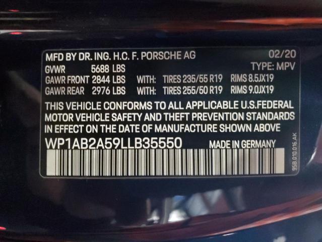 2020 PORSCHE MACAN S WP1AB2A59LLB35550