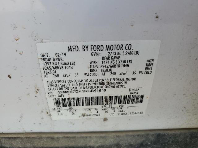 2019 FORD EXPLORER X #3298046167