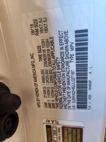 2018 HONDA CR-V EXL - 5J6RW2H82JL027187