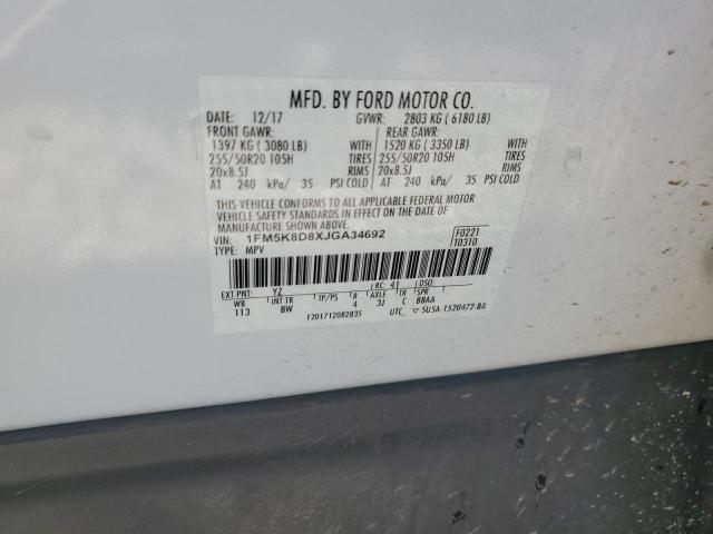 2018 FORD EXPLORER X - 1FM5K8D8XJGA34692