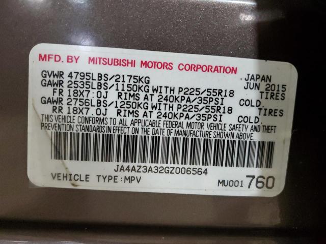 2016 MITSUBISHI OUTLANDER - JA4AZ3A32GZ006564