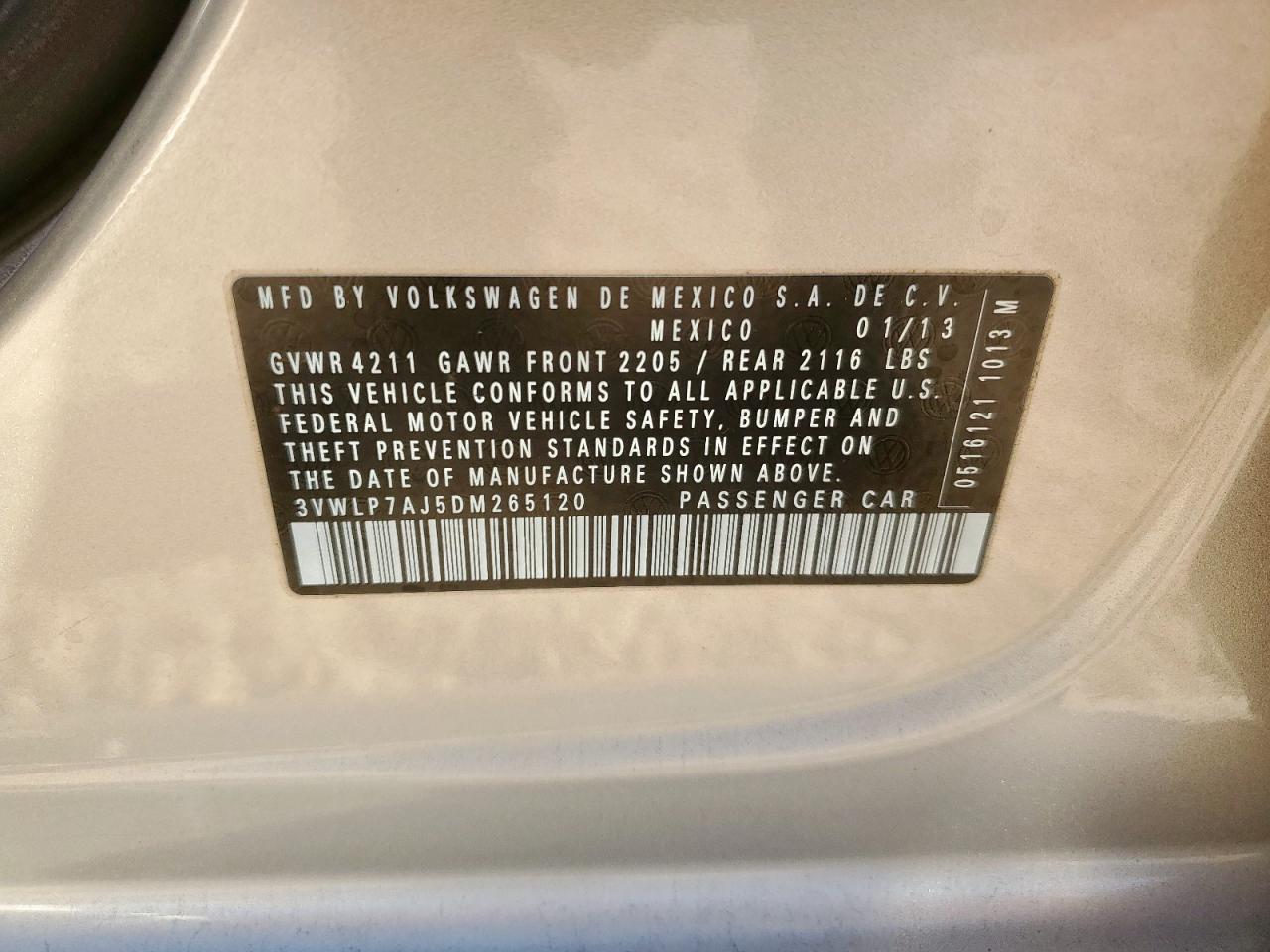 Lot #3304817537 2013 VOLKSWAGEN JETTA SEL