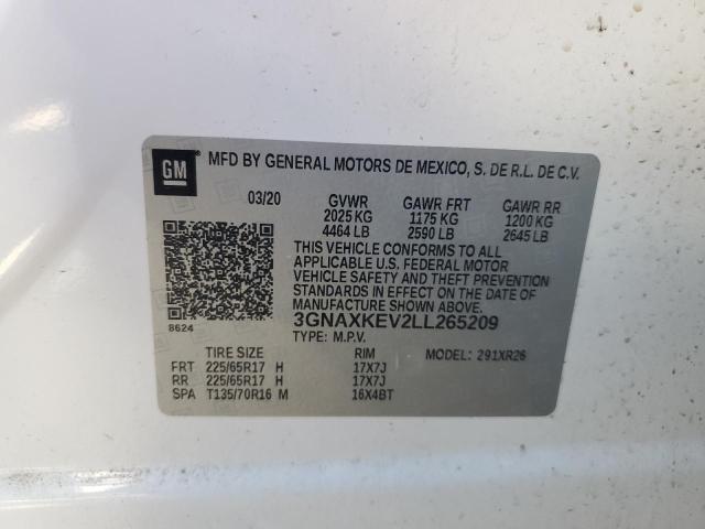2020 CHEVROLET EQUINOX LT - 3GNAXKEV2LL265209