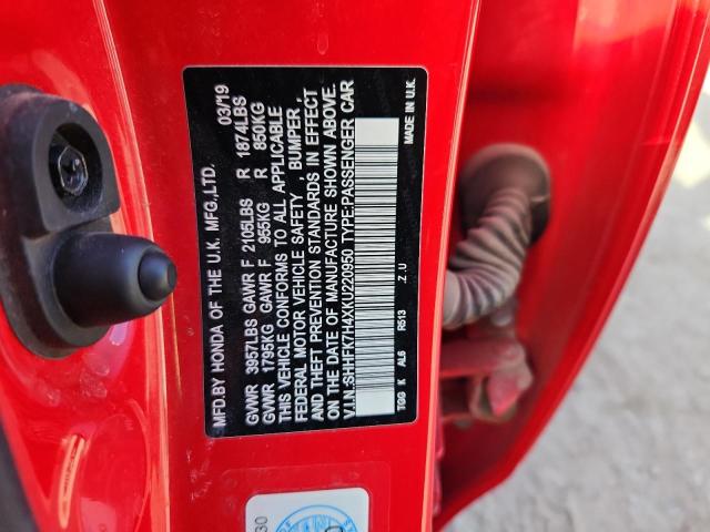 2019 HONDA CIVIC SPOR SHHFK7H4XKU220950