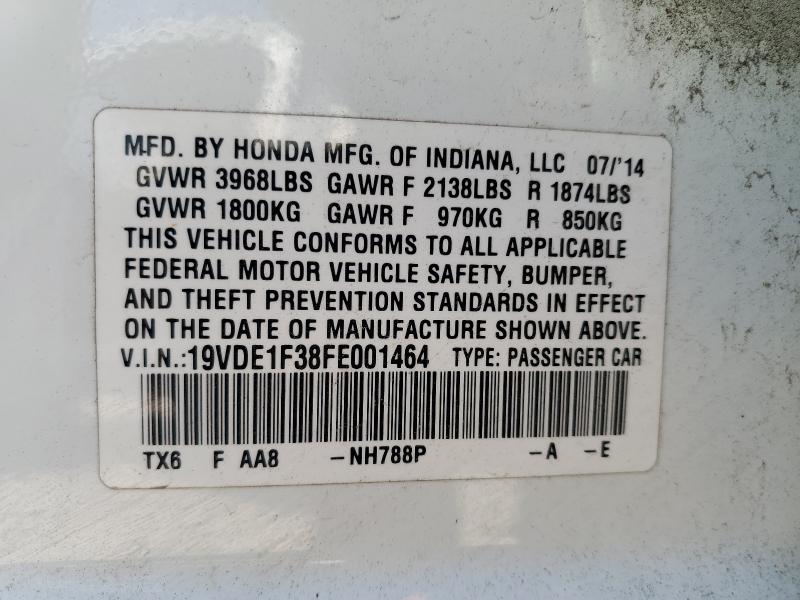 2015 ACURA ILX 20 19VDE1F38FE001464