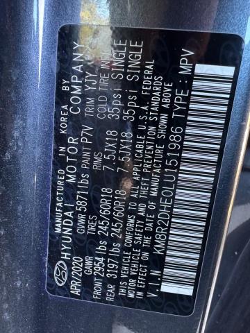 2020 HYUNDAI PALISADE S KM8R2DHE0LU151986