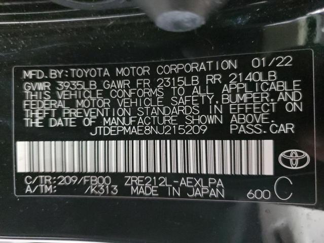 2022 TOYOTA COROLLA LE - JTDEPMAE8NJ215209