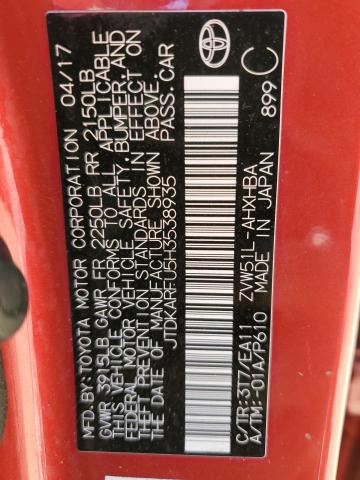 2017 TOYOTA PRIUS JTDKARFU5H3538935