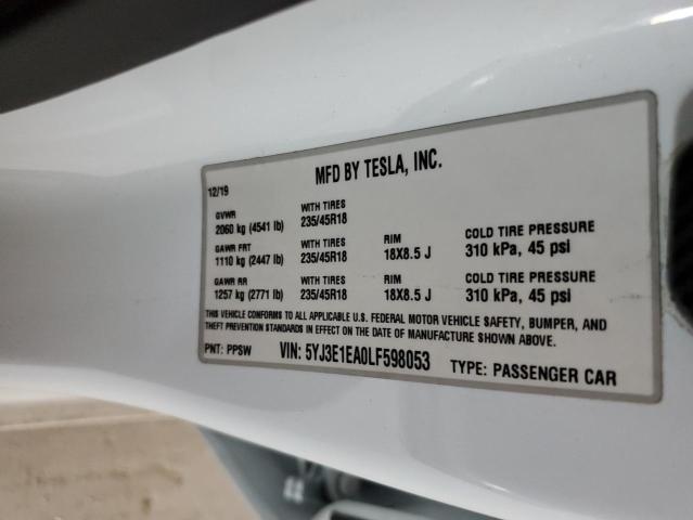 2020 TESLA MODEL 3 #3298202022