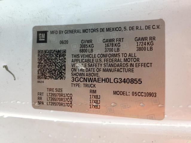 2020 CHEVROLET SILVERADO C1500 - 3GCNWAEH0LG340855