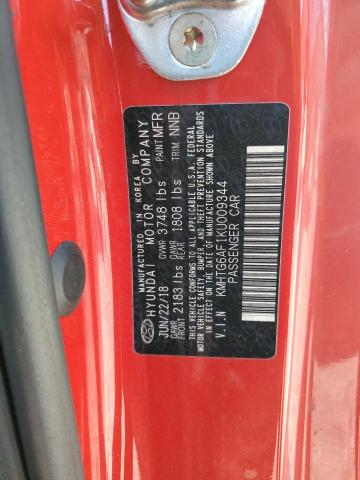 2019 HYUNDAI VELOSTER B KMHTG6AF1KU009344