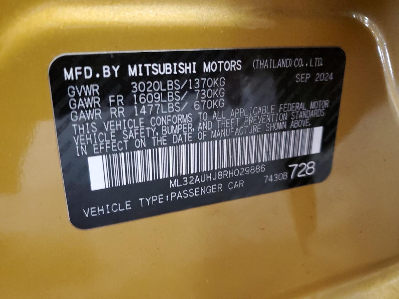 MITSUBISHI MIRAGE ES