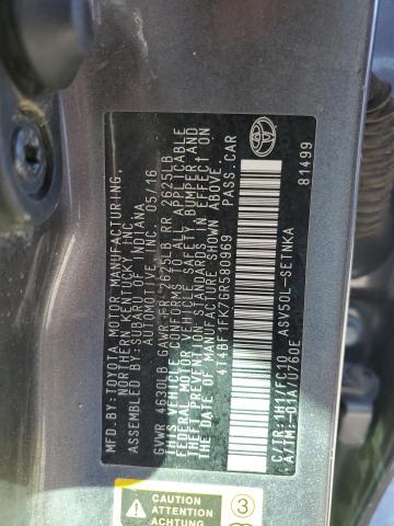 2016 TOYOTA CAMRY LE #3275615807