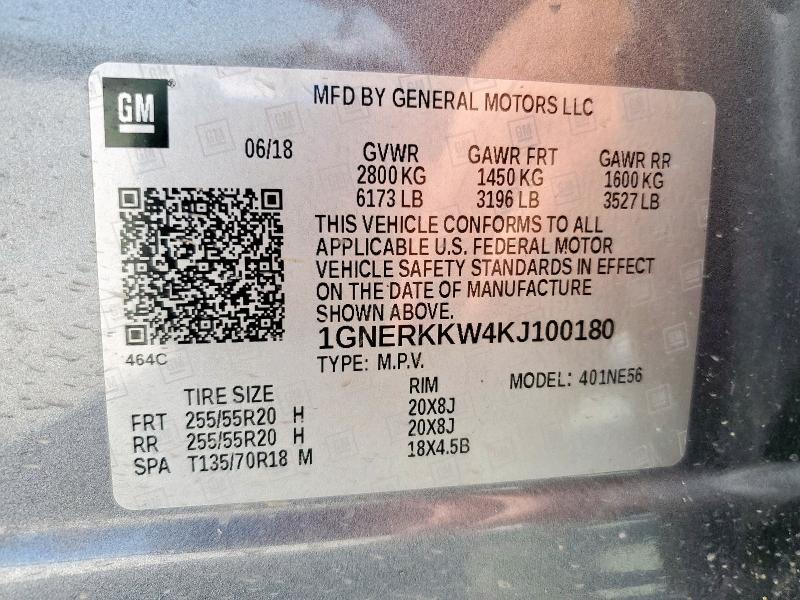 2019 CHEVROLET TRAVERSE P - 1GNERKKW4KJ100180