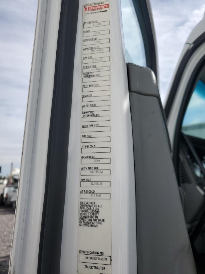 Lot #3317801066 2015 KENWORTH CONSTRUCTI