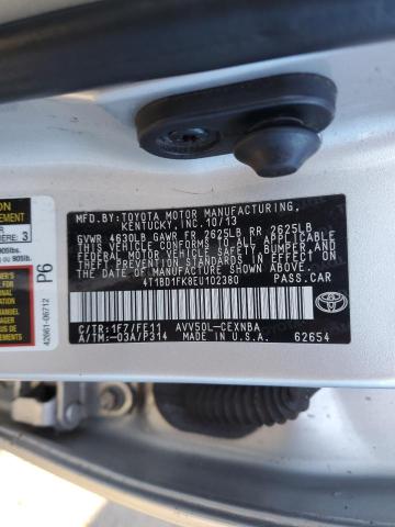 2014 TOYOTA CAMRY HYBR - 4T1BD1FK8EU102380