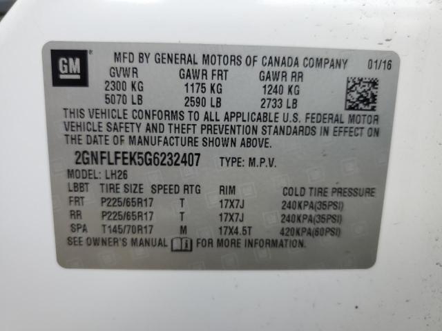2016 CHEVROLET EQUINOX LT - 2GNFLFEK5G6232407