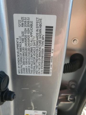 2022 HONDA PILOT SE - 5FNYF6H2XNB105504